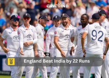 England Beat India by 22 Runs