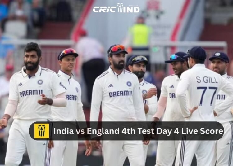 India vs England 4th Test Day 4 Live Score
