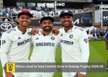 Dhruv Jurel to lead Central Zone in Duleep Trophy 2025-26